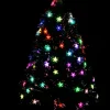Christmas Warehouse Multi Colour Fibre Optic Christmas Tree With 85 Tips & Led Stars - 90Cm> Fibre Optic Christmas Trees