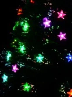 Christmas Warehouse Multi Colour Fibre Optic Christmas Tree With 85 Tips & Led Stars - 90Cm><noscript><img width=