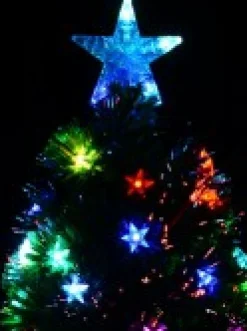 Christmas Warehouse Multi Colour Fibre Optic Christmas Tree With 85 Tips & Led Stars - 90Cm><noscript><img width=