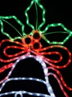 Christmas Warehouse Multi Colour Led Christmas Bells & Mistletoe Rope Light Silhouette - 83Cm><noscript><img width=