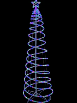 Christmas Warehouse Multi Colour Led Rope Light 3D Spiral Outdoor Christmas Tree - 1.8M> Christmas Light Displays - 3D