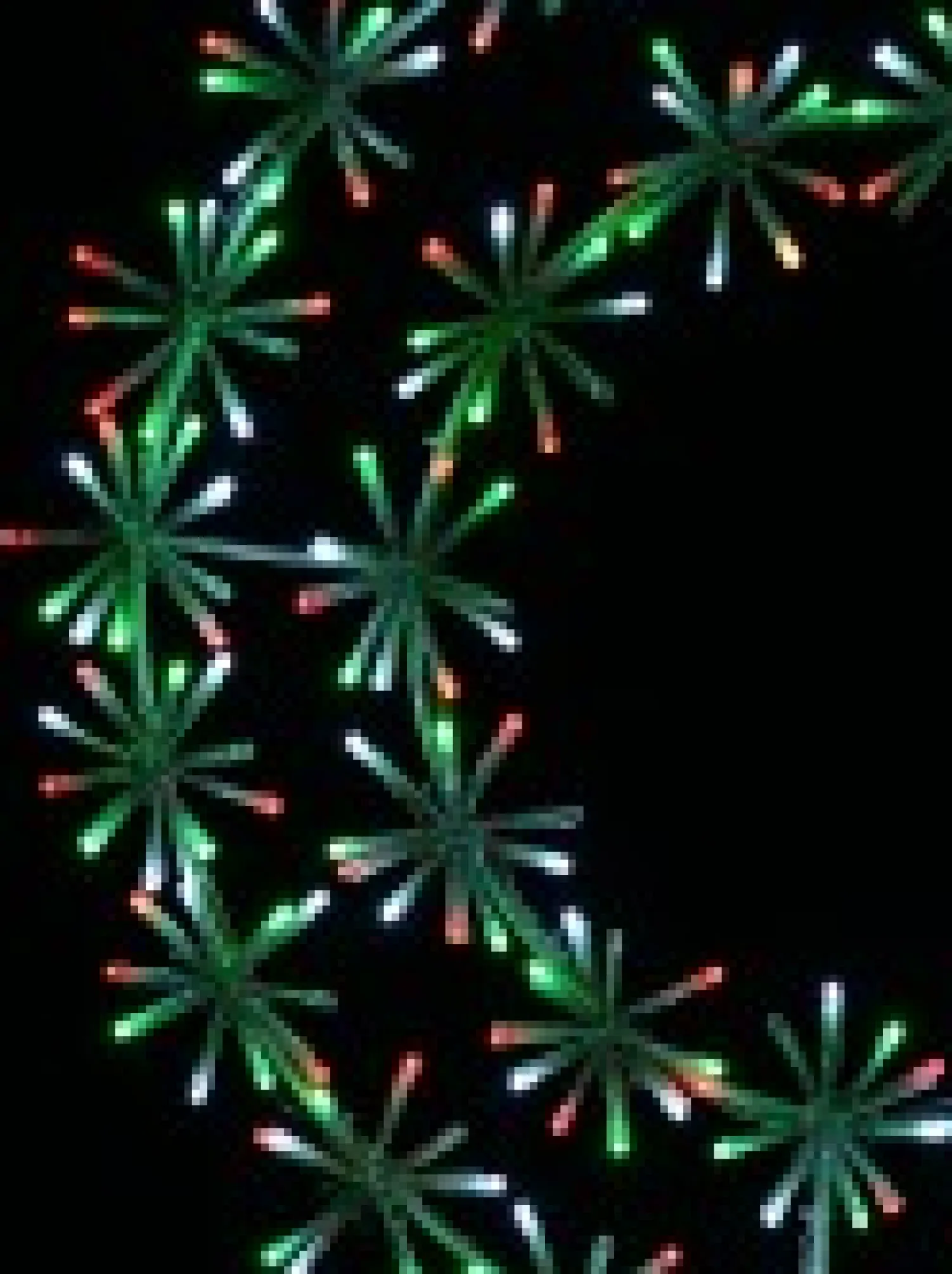 Christmas Warehouse Multi Colour Led Twinkle Wreath With Starburst Branches Light Display - 61Cm> Christmas Light Displays