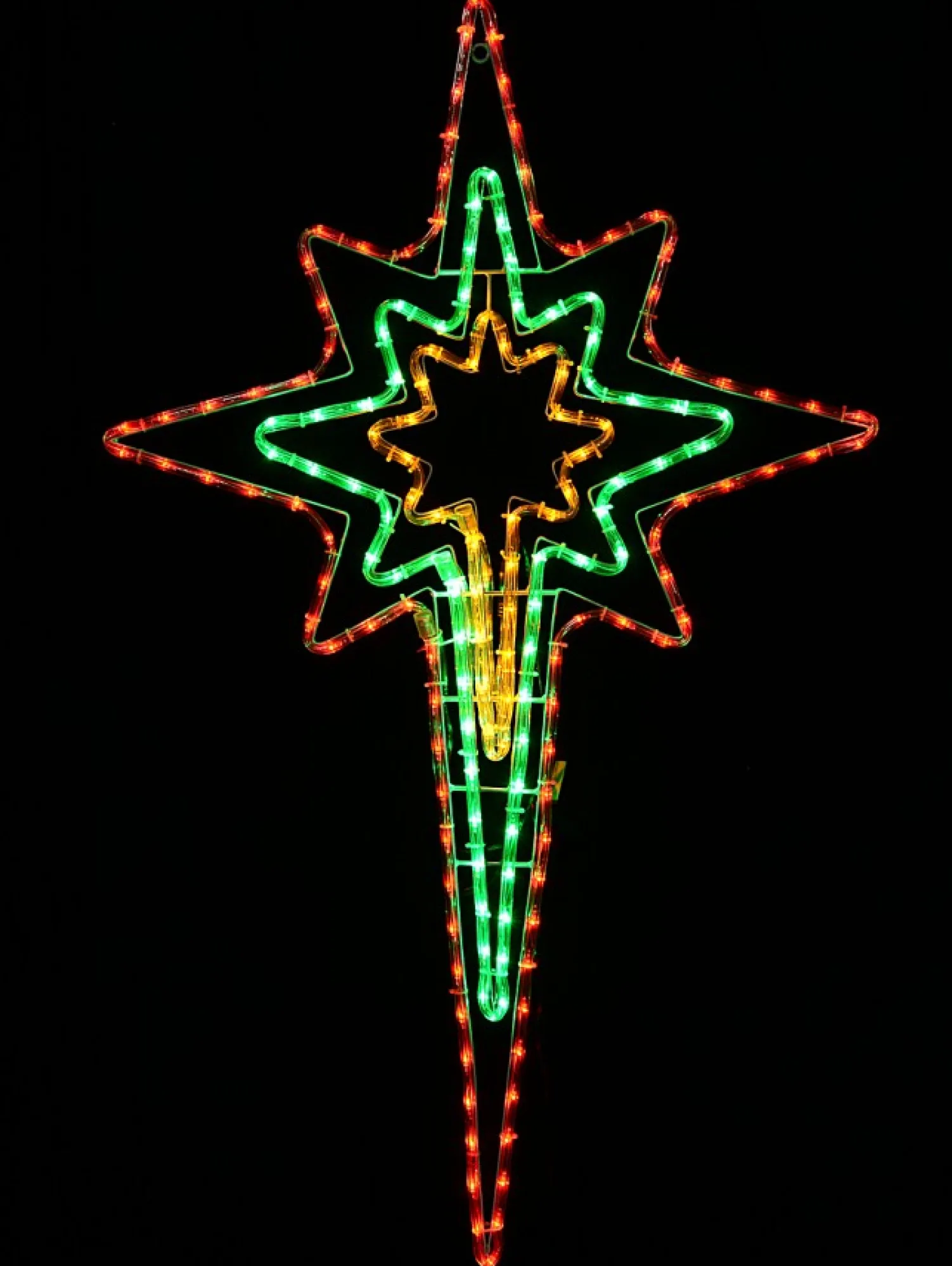 Christmas Warehouse Multi Colour Star Of Bethlehem Led Rope Light Silhouette - 1.1M> Christmas Light Displays