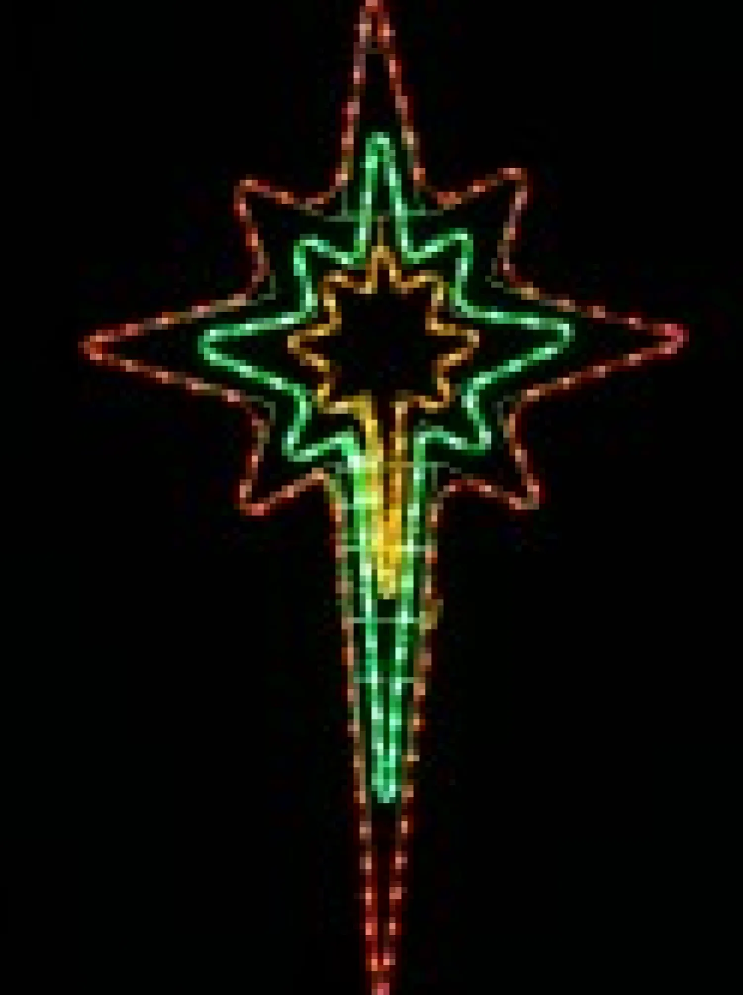 Christmas Warehouse Multi Colour Star Of Bethlehem Led Rope Light Silhouette - 1.1M> Christmas Light Displays