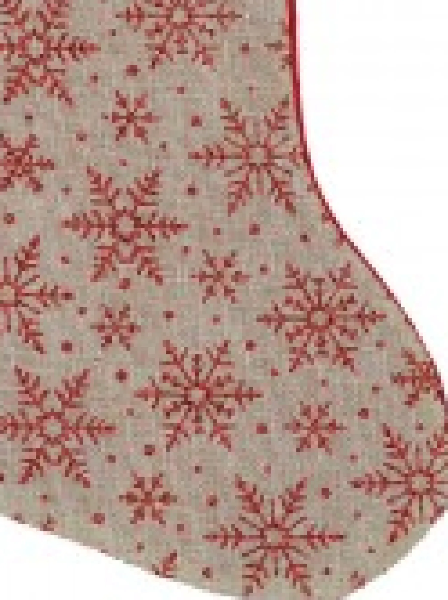 Christmas Warehouse Natural Burlap With Glittered Snowflakes Pattern Christmas Stocking - 42Cm> Christmas Stockings