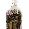Christmas Warehouse Natural Pine Cones, Wood Chunks, Stars, Bells & Berries Decoration Mix - 400G> Natural Christmas Decorations