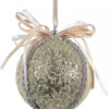 Christmas Warehouse Panel Pattern Decorated Bauble Christmas Tree Hanging Decoration - 80Mm> Hanging Decorations - Individual