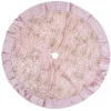Christmas Warehouse Pink With Gold Sequin Starburst Pattern Christmas Tree Skirt - 1.2M> Tree Skirts