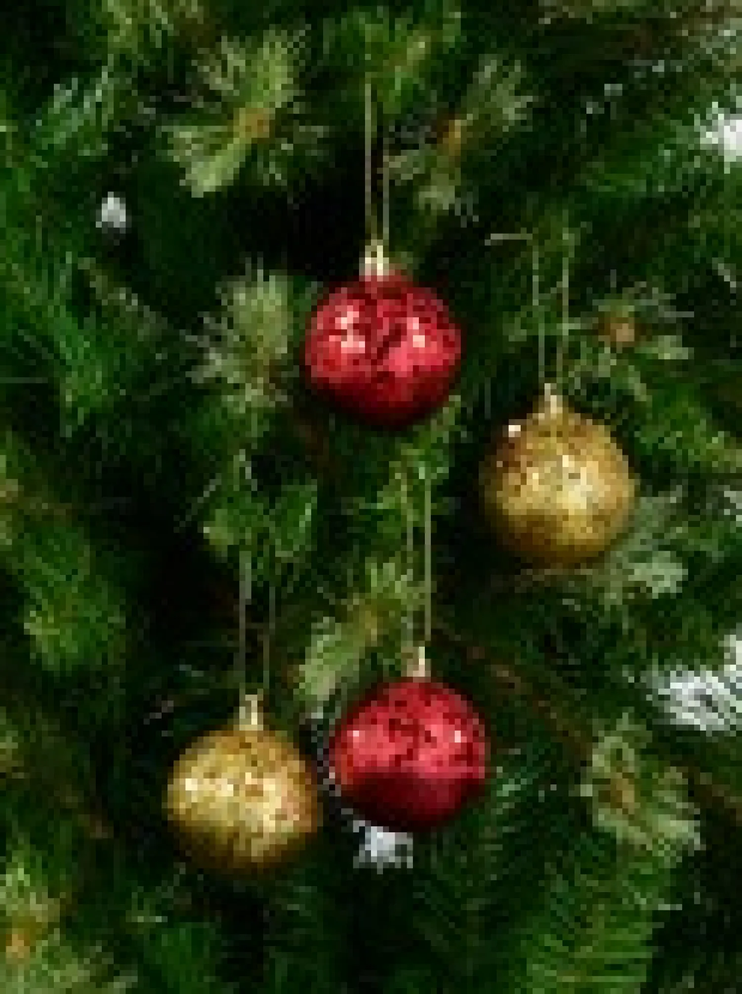 Christmas Warehouse Red & Gold Crackle Effect Christmas Baubles With Sequins Design - 6 X 60Mm> Bauble Packs