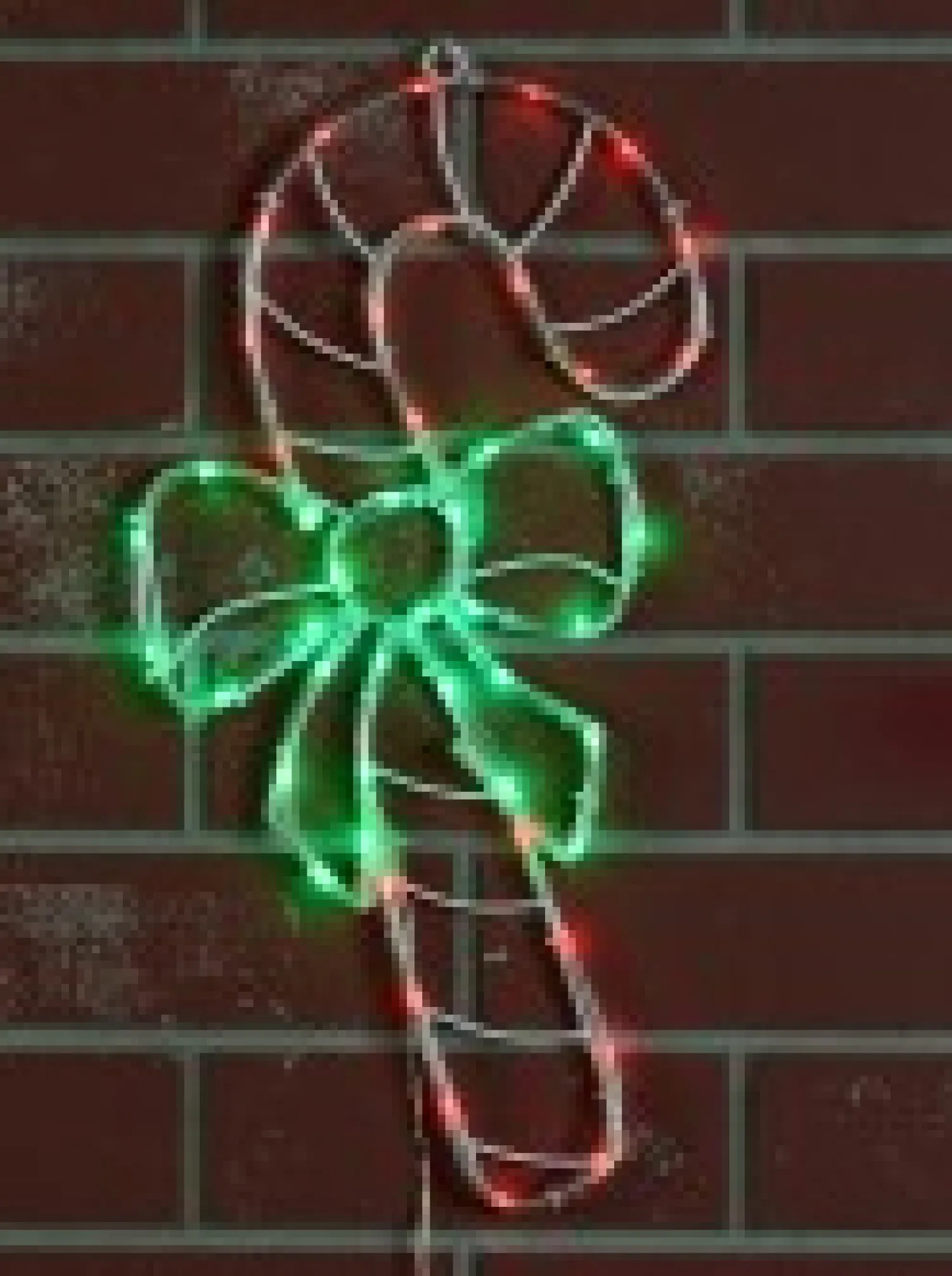 Christmas Warehouse Red & Green Led Candy Cane With Bow Noodle Rope Light Silhouette - 52Cm> Christmas Light Displays