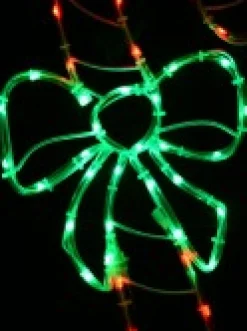 Christmas Warehouse Red & Green Led Candy Cane With Bow Noodle Rope Light Silhouette - 52Cm><noscript><img width=