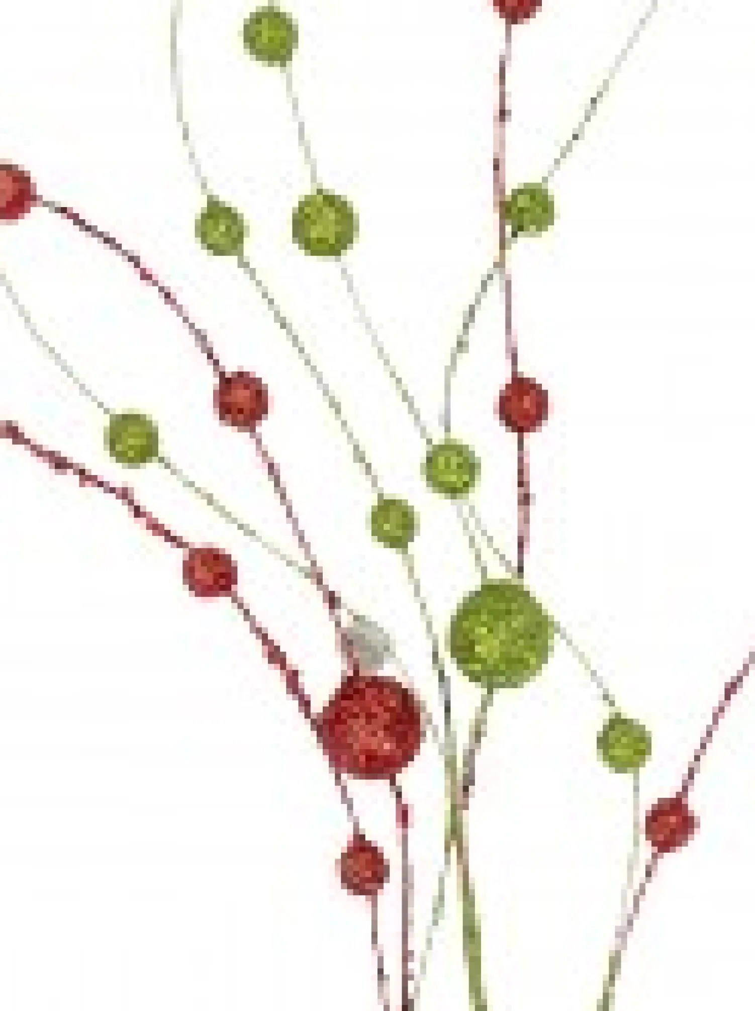 Christmas Warehouse Red & Green Pussy Willow Look Christmas Branch Stem - 1M> Christmas Stems