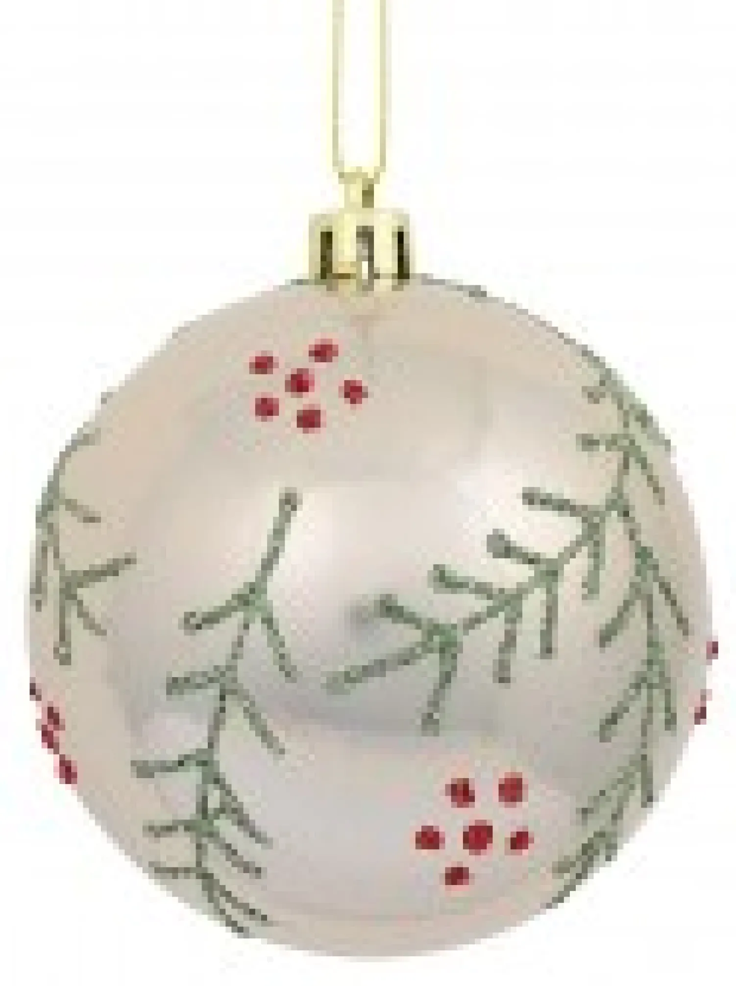 Christmas Warehouse Red & Pearl Christmas Baubles With Glitter Leaves & Dots Pattern - 4 X 80Mm> Bauble Packs