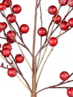Christmas Warehouse Red Berry & Branches With Frost Look Decorative Christmas Spray Stem - 68Cm><noscript><img width=