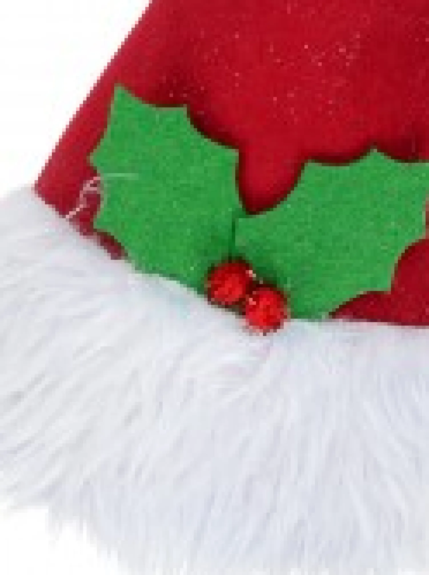 Christmas Warehouse Red 3D Santa Hat With Holly & Fur Brim Christmas Tree Top Decoration - 40Cm> Tree Top Decorations