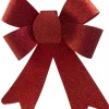 Christmas Warehouse Red Glitter Pvc Christmas Tree Bow Decoration - 24Cm> Christmas Bows