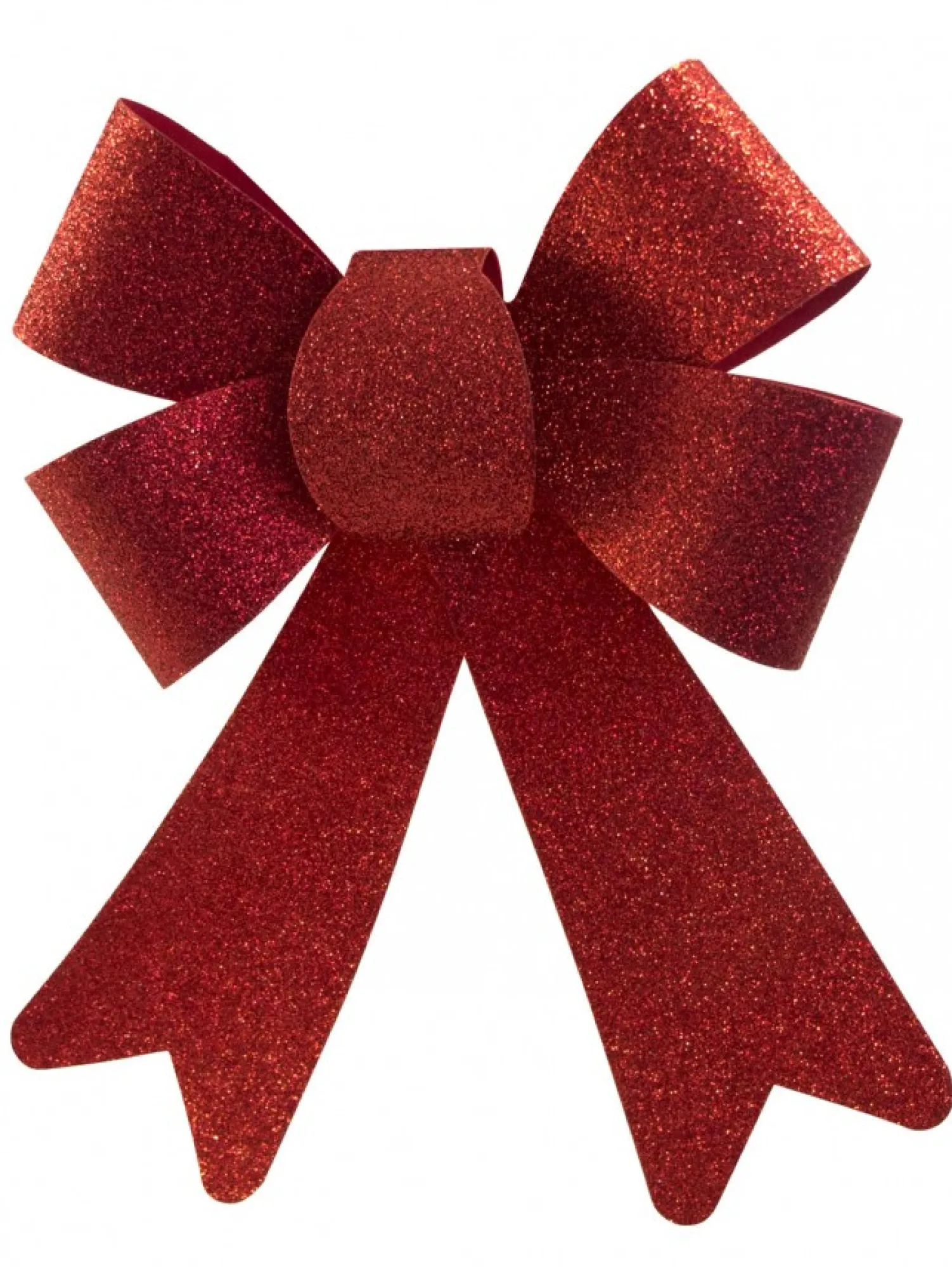 Christmas Warehouse Red Glitter Pvc Christmas Tree Bow Decoration - 24Cm> Christmas Bows