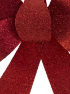 Christmas Warehouse Red Glitter Pvc Christmas Tree Bow Decoration - 24Cm> Christmas Bows