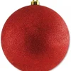 Christmas Warehouse Red Glittered Large Display Bauble Christmas Decoration - 20Cm> Large Display Decorations