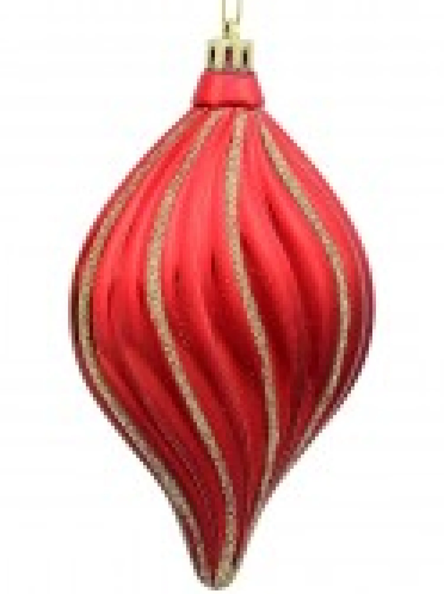 Christmas Warehouse Red, Green & Pink Gradated Onion Baubles With Gold Stripes - 3 X 14Cm> Bauble Packs