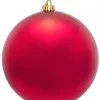 Christmas Warehouse Red Metallic Large Display Bauble Christmas Decoration - 20Cm> Large Display Decorations