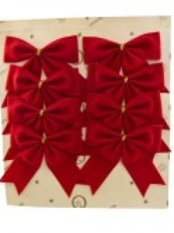 Christmas Warehouse Red Velvet Christmas Tree Bow Decoration - 8 X 80Mm><noscript><img width=