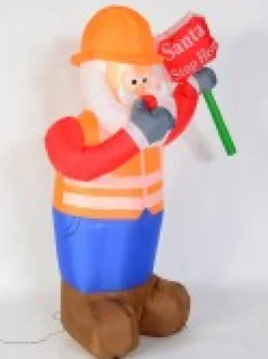Christmas Warehouse Santa Traffic Controller Illuminated Christmas Inflatable Display - 1.8M><noscript><img width=