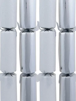 Christmas Warehouse Shiny Criss Cross & Glitter Silver Christmas Cracker Bon Bons - 6 X 34Cm> Christmas Cracker Bon Bon Packs (4 - 16 Per Pack)