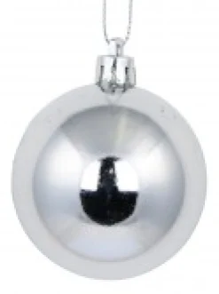 Christmas Warehouse Silver Glittered, Matte & Metallic Christmas Bauble Decorations - 12 X 60Mm><noscript><img width=
