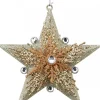 Christmas Warehouse Silver Star With Snowflakes Christmas Tree Hanging Decoration - 13Cm> Hanging Decorations - Individual