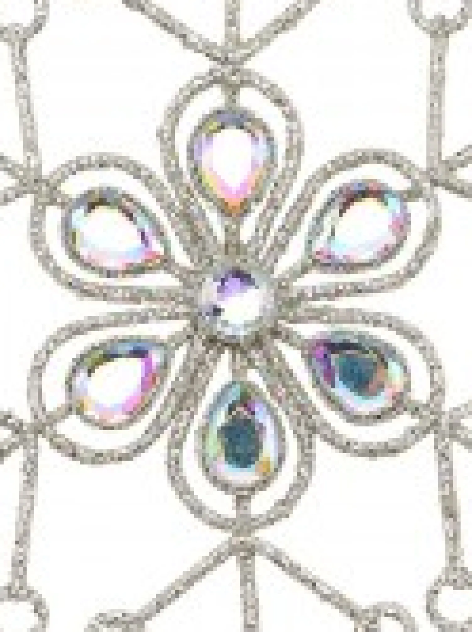 Christmas Warehouse Snowflake & Encrusted Diamante Christmas Tree Hanging Decoration - 12Cm> Hanging Decorations - Individual