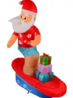 Christmas Warehouse Surfs Up Santa On Surfboard Illuminated Christmas Inflatable Display - 1.8M><noscript><img width=