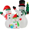 Christmas Warehouse The Joyous Snowman Family Illuminated Christmas Inflatable Display - 2.2M> Inflatable Displays