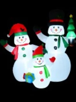 Christmas Warehouse The Joyous Snowman Family Illuminated Christmas Inflatable Display - 2.2M><noscript><img width=