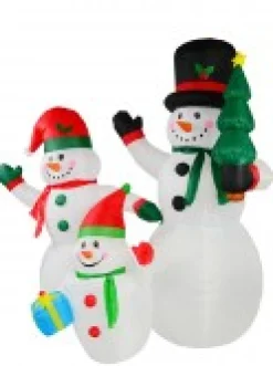Christmas Warehouse The Joyous Snowman Family Illuminated Christmas Inflatable Display - 2.2M><noscript><img width=