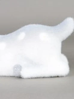 Christmas Warehouse White & Silver Glittered Flocked Sitting Christmas Reindeer Ornament - 24Cm><noscript><img width=