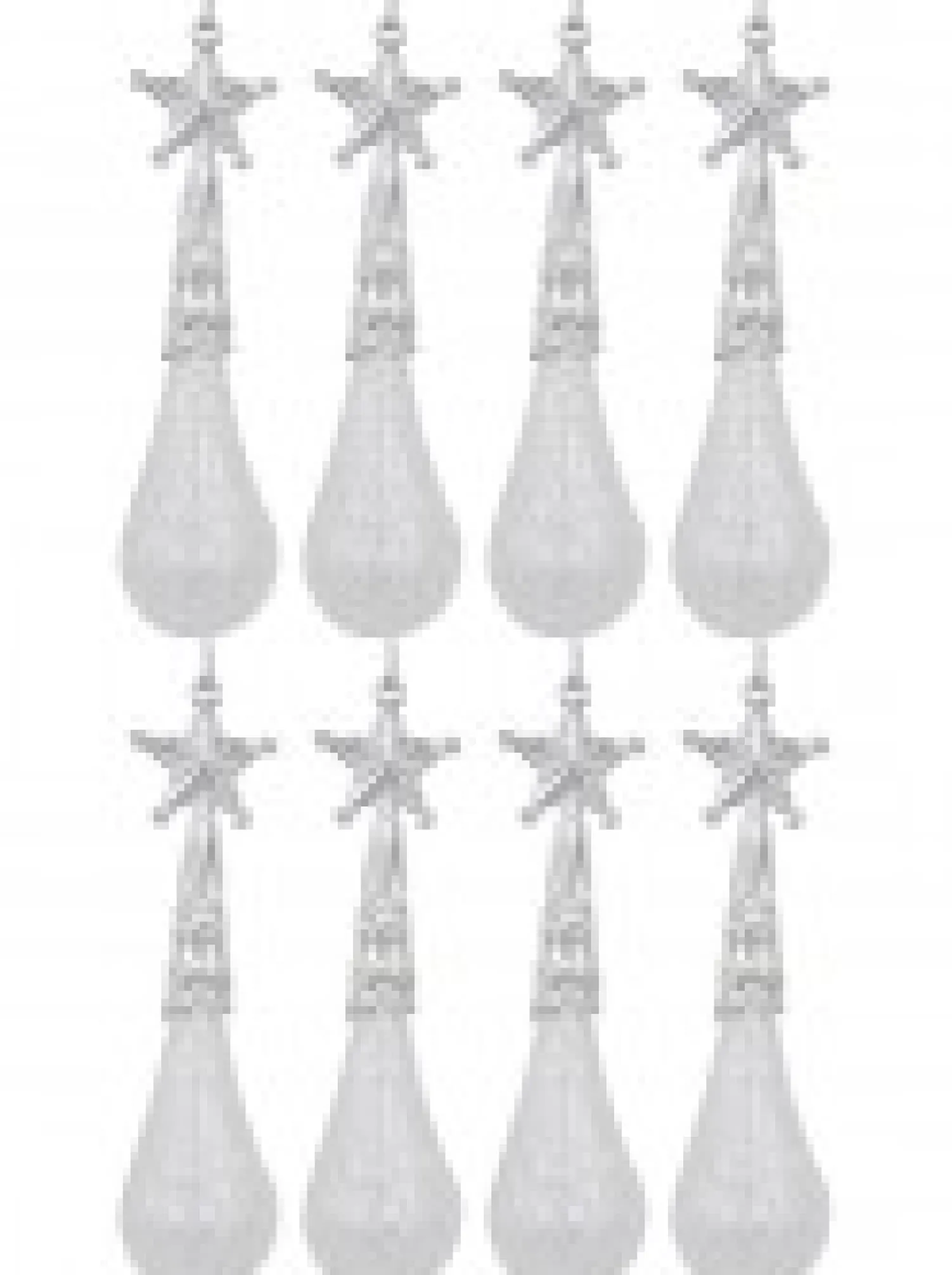 Christmas Warehouse White Glittered Teardrop Christmas Tree Hanging Decorations - 8 X 11Cm> Hanging Decorations - Packs