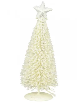 Christmas Warehouse White Iron Christmas Tree With Snow Dust & Star Table Top Ornament - 19Cm> Table Top Christmas Trees