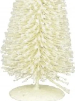 Christmas Warehouse White Iron Christmas Tree With Snow Dust & Star Table Top Ornament - 19Cm><noscript><img width=