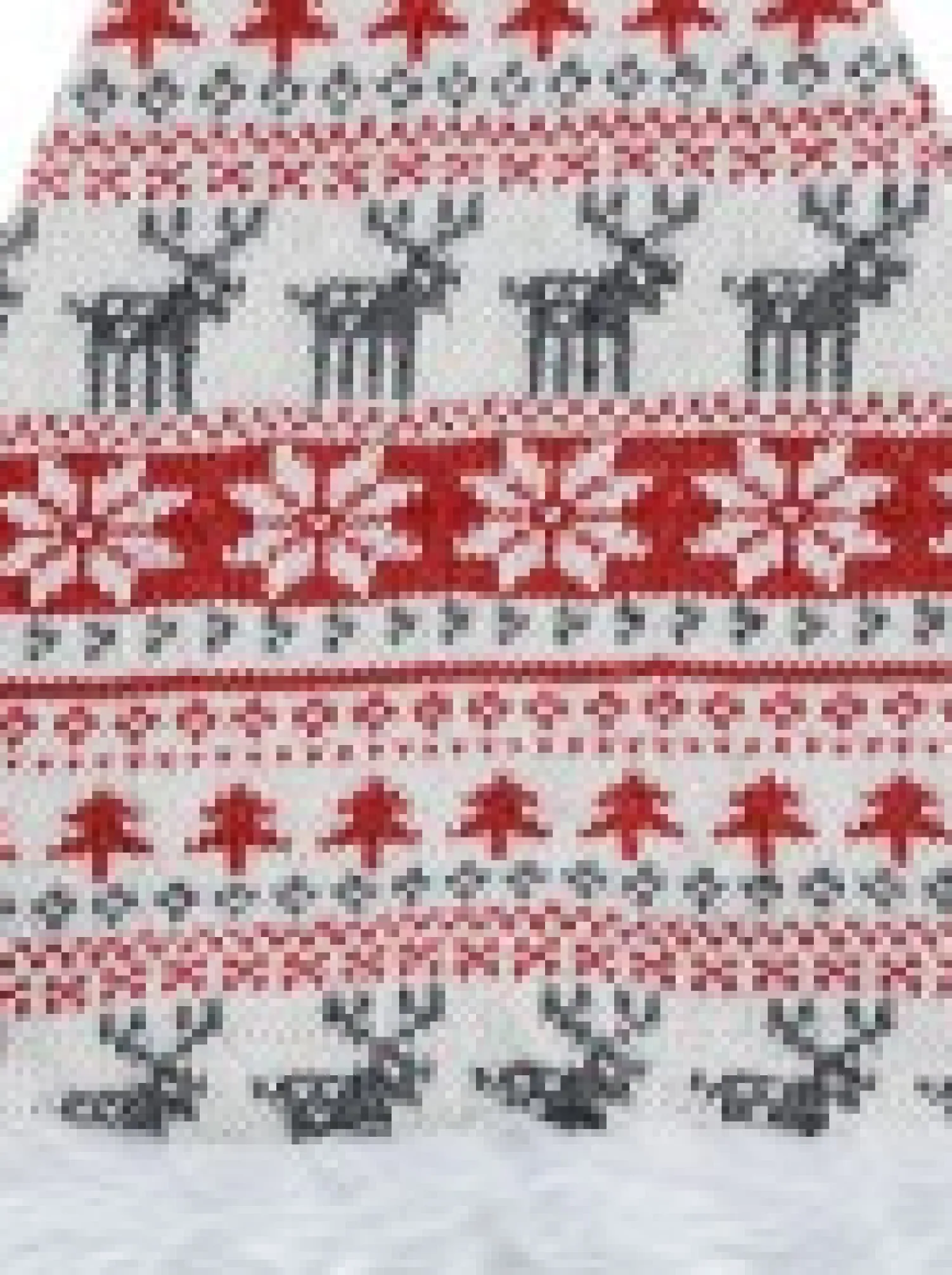 Christmas Warehouse White, Red & Grey Knitted Sweater Look Santa Hat - One Size Fits Most> Santa Hats