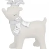 Christmas Warehouse White Winter Reindeer With Scarf Ceramic Christmas Ornament - 14Cm> Ceramic Christmas Ornaments