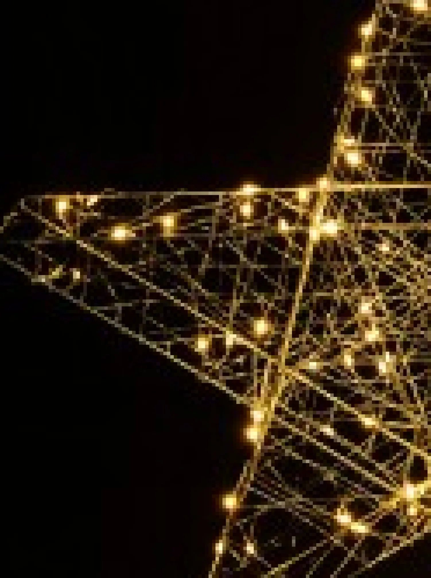 Christmas Warehouse Wire Mesh 3D Star With Neutral White Seed Led Christmas Light Display - 55Cm> Christmas Light Displays - 3D